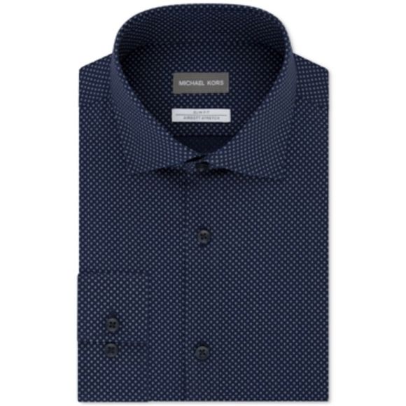 Michael Kors Other - Michael Kors Men's Stretch Moisture WickingPrint Dress Shirt Blue Size XL